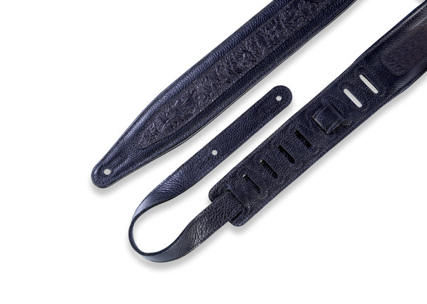 Levy's Leathers M317FG-BLK - 2 1/2" Wide Black Garment Leather Guitar Strap