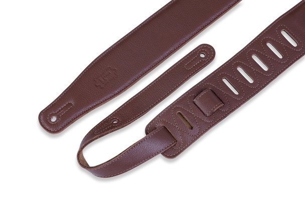 Levy's Leathers M26PD-BLK - 2 1/2 inch Wide Top Grain Leather Guitar Straps