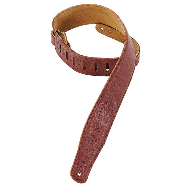 Levy's Leathers M26GF-BRG - 2 1/2" Wide Burgundy Garment Leather Guitar Strap