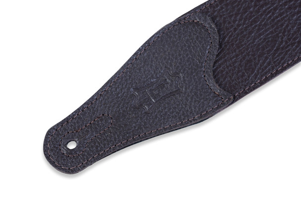 Levy's Leathers M26BL-DBR - 2 1/2" Wide Dark-brn Garment Leather Guitar Strap