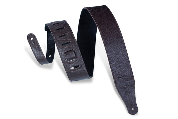 Levy's Leathers M26BL-DBR - 2 1/2" Wide Dark-brn Garment Leather Guitar Strap