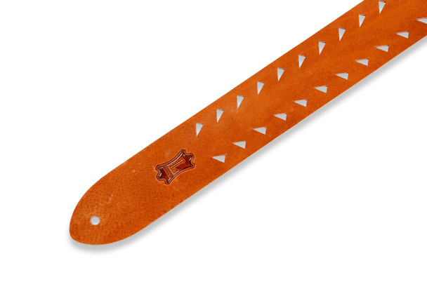 Levy's Leathers M12TTV-TAN - 2" Wide Tan Veg-tan Leather Guitar Strap