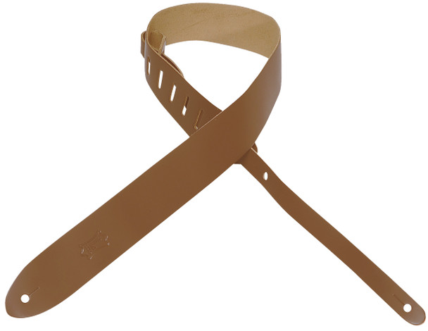 Levy's Leathers M12-TAN -  2" Wide Tan Top Grain Leather Guitar Strap.