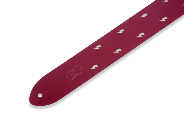 Levy's Leathers M12LBC-BRG - 2" Wide Burgundy Chrome-tan Leather Guitar Strap