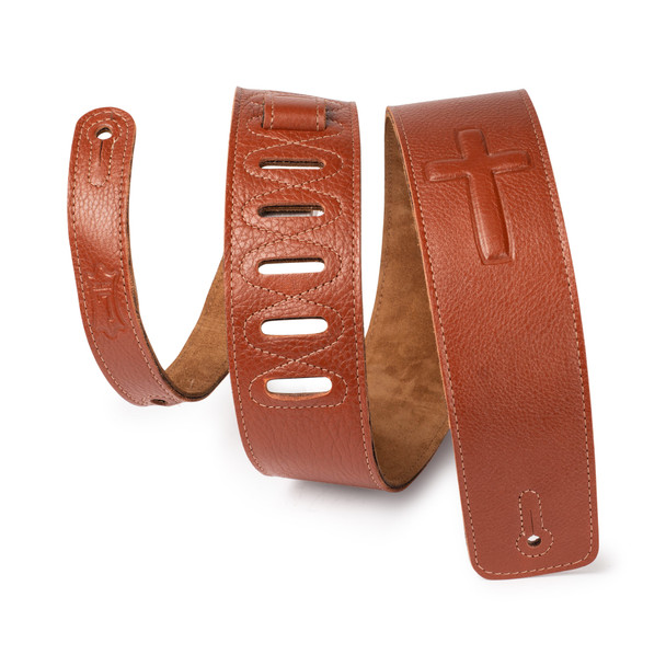 Levy's Leathers DM1SGC-TAN -  2 1/2" Wide Tan Garment Leather Guitar Strap.