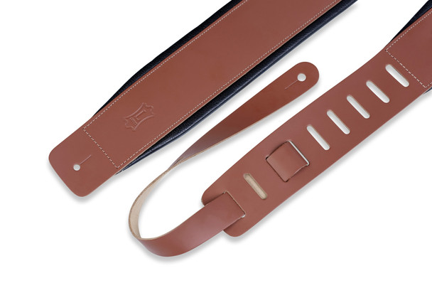 Levy's Leathers DM1PD-WAL -  3" Wide Walnut Genuine Leather Guitar Strap.