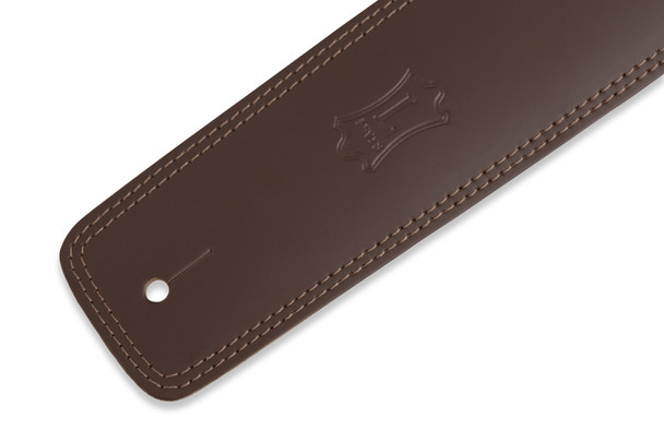 Levy's Leathers DM1PD-BRN -  3" Wide Brown Genuine Leather Guitar Strap.