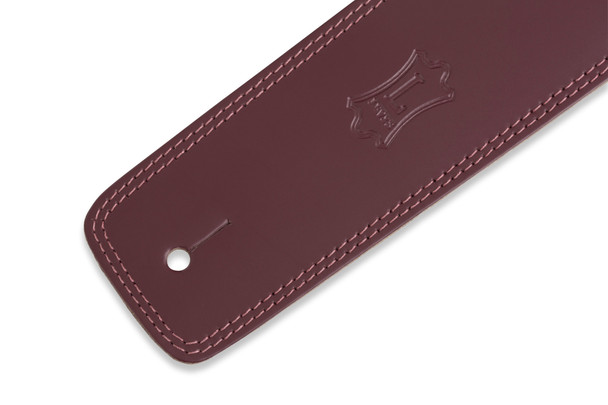 Levy's Leathers DM1-BRG - 2 1/2" Wide Burgundy Genuine Leather Guitar Strap