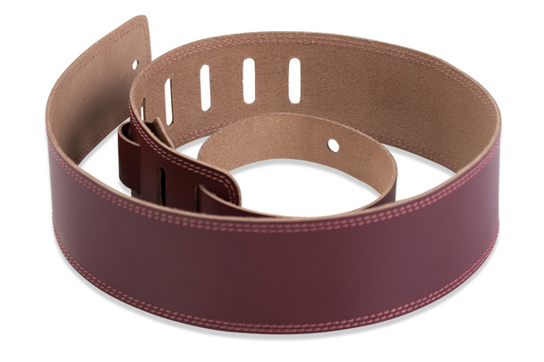 Levy's Leathers DM1-BRG - 2 1/2" Wide Burgundy Genuine Leather Guitar Strap