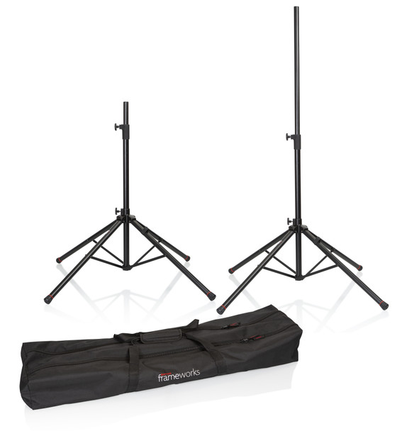 Gator Frameworks GFW-SPK-4000SET - One Pair Quad Base Spkr Stand w/ Carry Bag