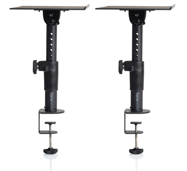 Gator Frameworks GFWSPKSTMNDSKCMP - Clamp-On Studio Monitor Stand - Adjustable Height 