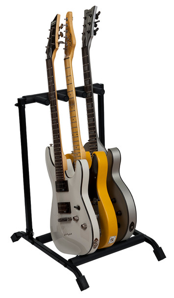 Gator Frameworks RI-GTR-RACK3 - Rok-It Collapsible, Folding Guitar Rack Designed to Hold 3x Electric or Acoustic Guitars. Foam Padded Support to Protect Guitar.