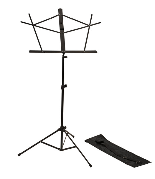 Gator Frameworks RI-MUSICSTD1 - Rok-It Folding Sheet Music Stand with Detachable Bookplate; Leg Assembly Secures Into Place with a Locking Mechanism; Includes carry bag.
