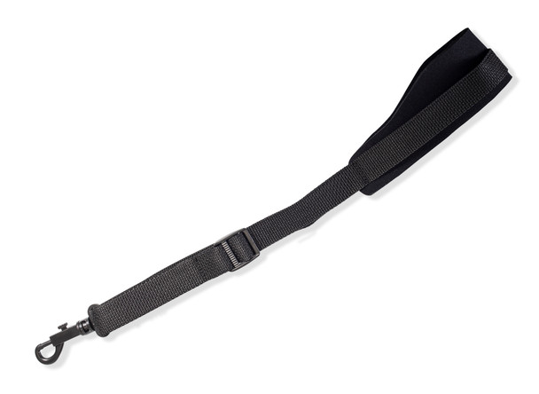 Levy's Leathers 2 3/8 inch Wide Neoprene Saxophone Strap with Black Polyester Webbing. Black Plastic Slide and Snap Hook Adjusts to 25 inches.