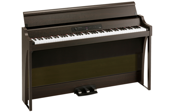 KORG GB1AIRBR Digital Piano with German, Japanese and Austrian Grands, BT Receiver, 3 Pedals, Soft Fall Lid, Modesty Panel - Brown Rosewood