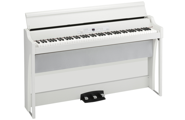 KORG GB1AIRWH Digital Piano with German, Japanese and Austrian Grands, BT Receiver, 3 Pedals, Soft Fall Lid, Modesty Panel - White