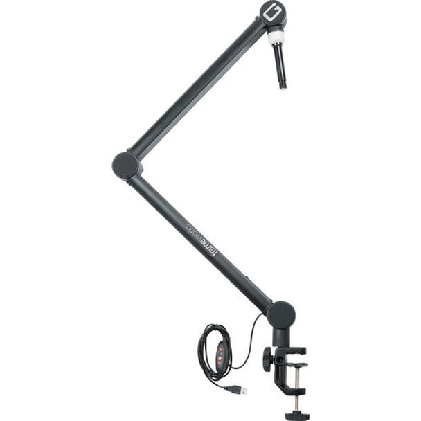 Gator Cases GFWMICBCBM4000 Professional Desktop Broadcast/Podcast Microphone Boom Stand with On-Air Indicator Light