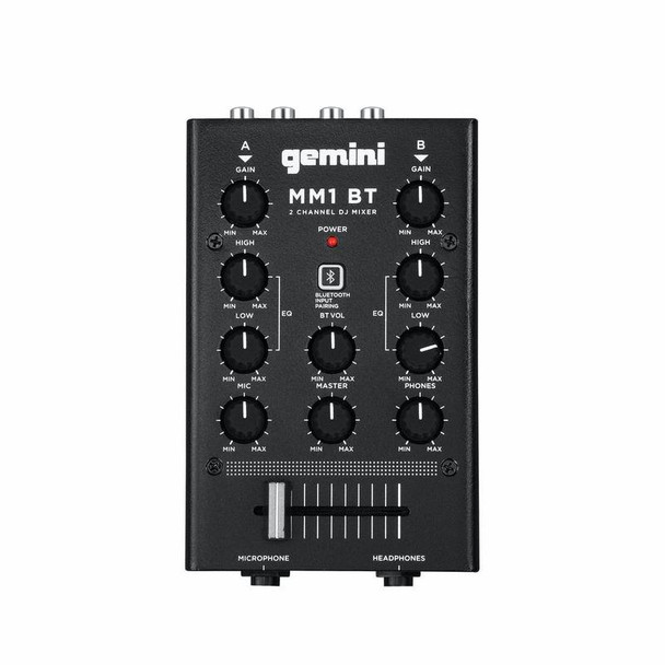 Gemini MM1BT 2-CHANNEL PROFESSIONAL ANALOG DJ MIXER WITH BLUETOOTH INPUT