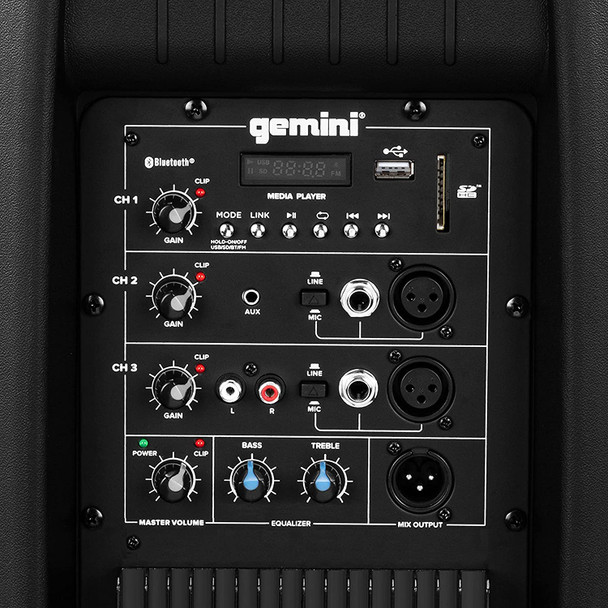 Gemini AS-2115P Amplified 2-Channel PA DJ System