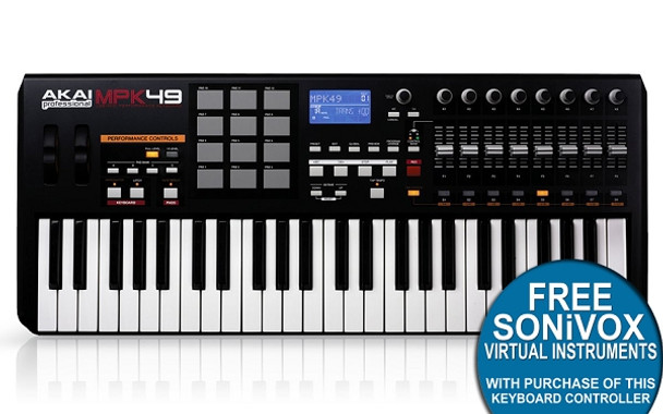 Akai MPK49 Performance Conroller with 12 MPC Drum Pads