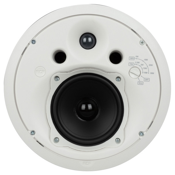 RCF MQ50C-W Passive 5" 2-way Ceiling Speaker with backcan (16 ohm/70V) (Wht)