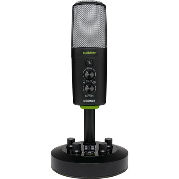 Mackie EleMent Series Chromium Premium USB Condenser Microphone with Built-In 2-Channel Mixer