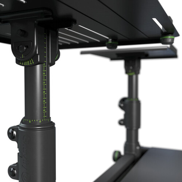 Gravity Stands DJ Desk with Adjustable Loudspeaker and Laptop Trays