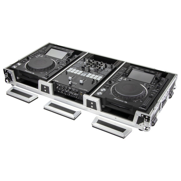 Odyssey FZ10CDJWXD EXTRA DEEP DJ COFFIN WITH WHEELS FOR A 12" FORMAT DJ MIXER & 2 LARGE FORMAT CD/DIGITAL MEDIA PLAYERS