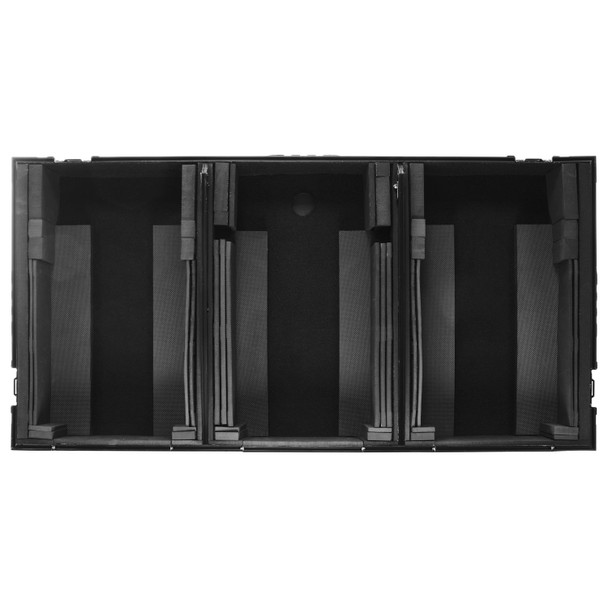 Odyssey FZGS12CDJWXD2BL GLIDE STYLE EXTRA DEEP BLACK DJ COFFIN CASE FOR 12" FORMAT DJ MIXER & 2 MEDIA PLAYERS