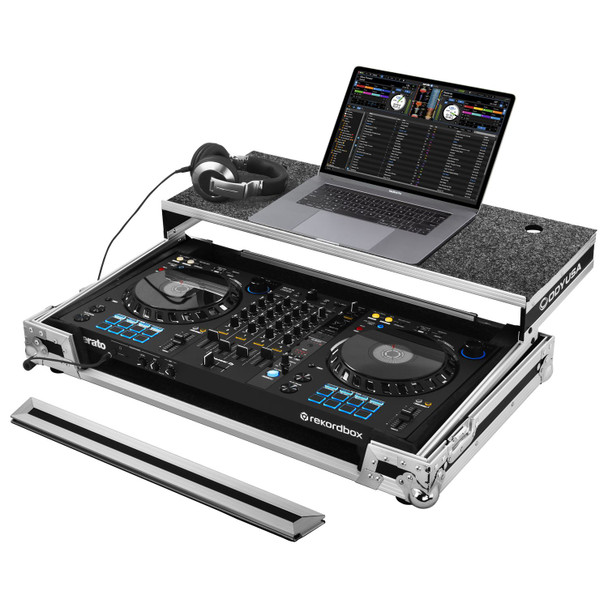 Odyssey FZGSDDJFLX6 PIONEER DDJ-FLX6 ATA FLIGHT CASE WITH GLIDE LAPTOP PLATFORM