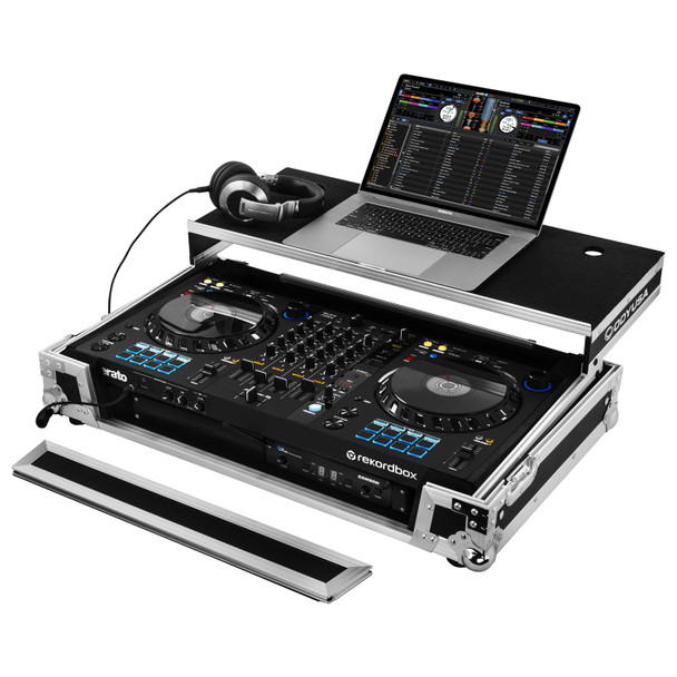 Odyssey FZGSDDJFLX61 PIONEER DDJ-FLX6 ATA 1U FLIGHT CASE WITH GLIDE LAPTOP PLATFORM