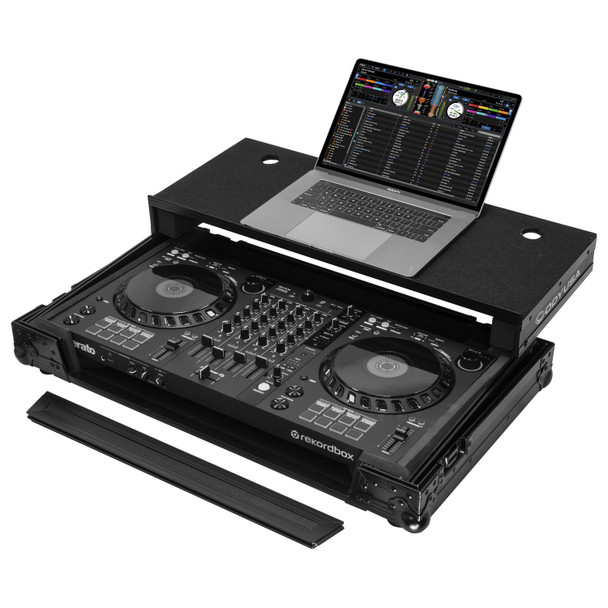 Odyssey FZGSDDJFLX6BL PIONEER DDJ-FLX6 ATA FLIGHT CASE IN BLACK WITH GLIDE LAPTOP PLATFORM