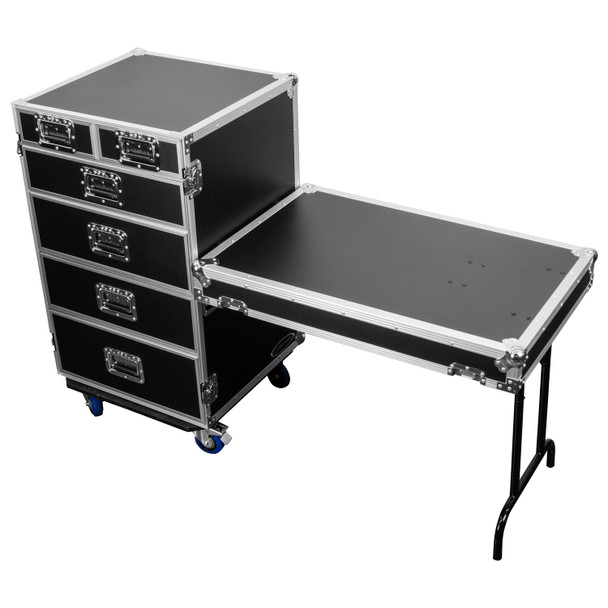 Odyssey FZWB6WDLX SIX DRAWER DELUXE WORKBOX WITH WHEELS AND SIDE TABLE