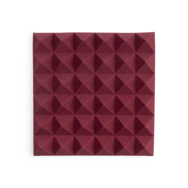 Gator Cases GFW-ACPNL1212PBDY-8PK Eight (8) Pack of 2-Thick Acoustic Foam Pyramid Panels 12x12  Burgundy Color