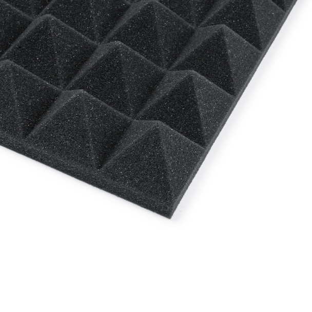 Gator Cases GFW-ACPNL1212PCHA-8PK Eight (8) Pack of 2-Thick Acoustic Foam Pyramid Panels 12x12  Charcoal Color
