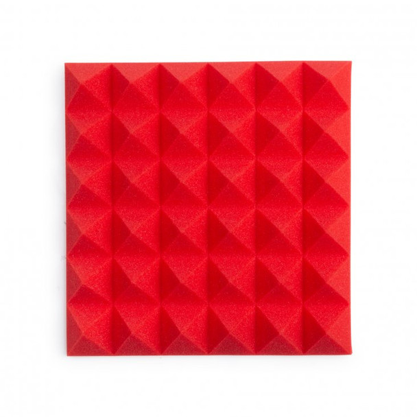 Gator Cases GFW-ACPNL1212PRED-2PK Pair of 2-Thick Acoustic Foam Pyramid Panels 12x12  Red Color