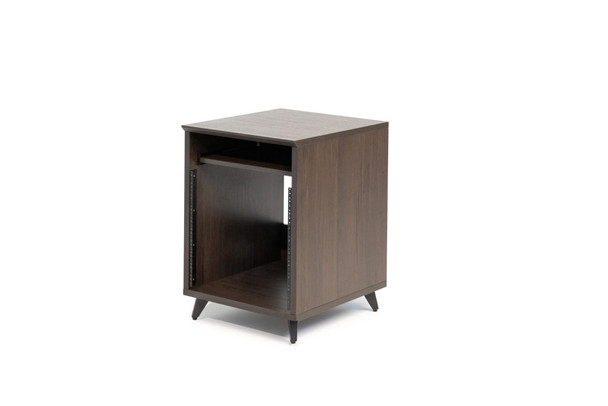 Gator Cases GFW-ELITEDESKRK-BRN Elite Furniture Series 10U Studio Rack Table in Dark Walnut Finish