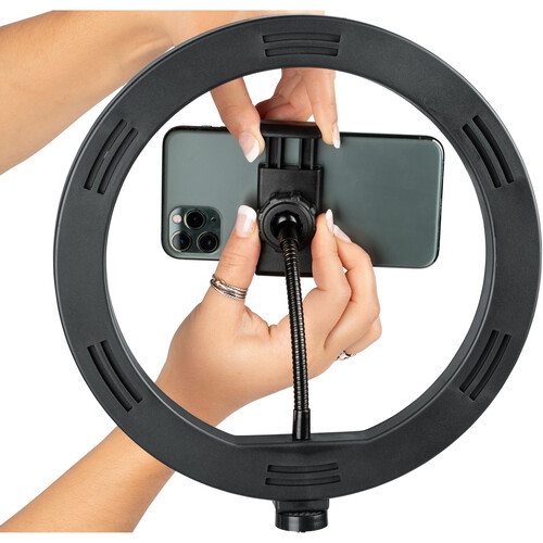 Gator Cases GFW-ID-CTRINGLIGHT 10/254mm LED Ring Light Attachment with Smartphone Holder for Frameworks ID Series Creator Tree System