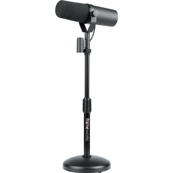 Gator Cases GFW-MIC-0501 Desktop Microphone Stand with Round Weighted Base & Adjustable Height
