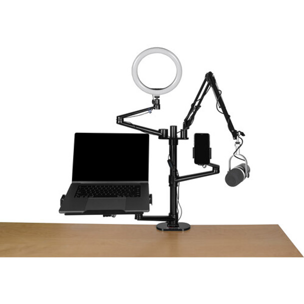 Gator Cases GFW-STREAMSTAND All-in-One Desk-Clamping Stream Stand with 6-Point Accessory Attachment System