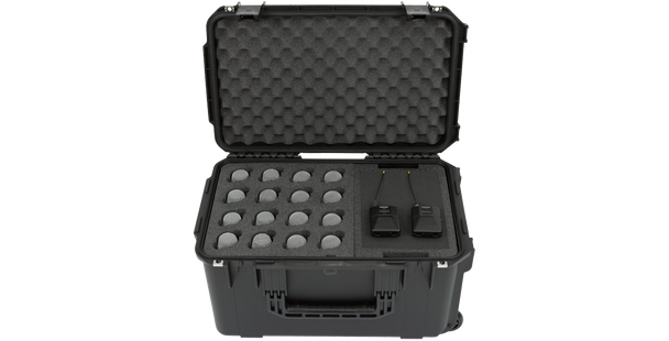SKB 3i-221312WMC iSeries Injection Molded Case for (16) Wireless Mics, with wheels
