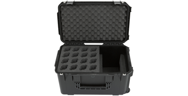 SKB 3i-221312WMC iSeries Injection Molded Case for (16) Wireless Mics, with wheels