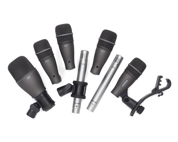 Samson SADK707 Drum Mic 7-Kit: (1) Q71 kick mic (4) Q72 Snare/Tom