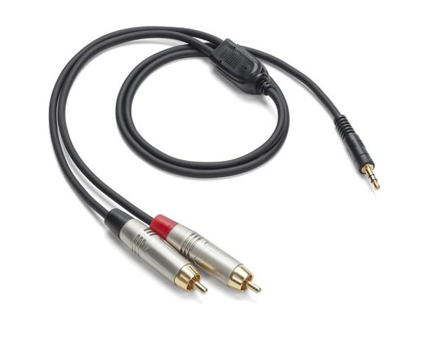 Samson SATPADR89 1/8" TRS (stereo) to dual RCA (metal) - 9' Breakout cable 