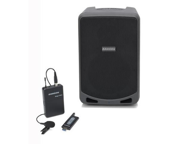 Samson SAXP106WLM Portable PA - 100 watts, 2-way, 6" Woofer, Bluetooth, Wireless LM5 lavalier mic (rechargeable battery)