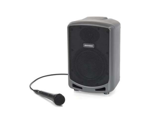 Samson SAXPEXPP Portable PA - 75 watts, 2-way, 6" woofer, Bluetooth, 3-ch mixer with Samson Wired Mic