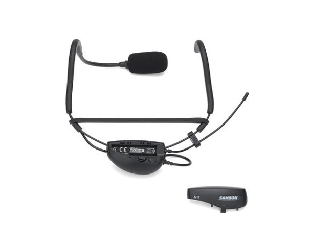 Samson SW7QTCE-K4 AH7 Transmitter with Samson Qe fitness headset mic - Frequency K4 - 477.525 MHz