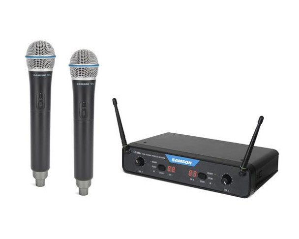 Samson SWC288XHQ8-D Concert 288x Dual Channel Wireless Handheld System with (2) Q8x Handheld Microphones