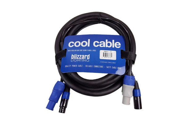 Blizzard DMXPC 10 Powercon to Powercon w/ 3-pin DMX Combo Cable, 10'