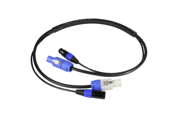 Blizzard DMXPC 3 Powercon to Powercon w/ 3-pin DMX Combo Cable, 3'